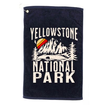 Vintage Retro Yellowstone National Park Golf Towel