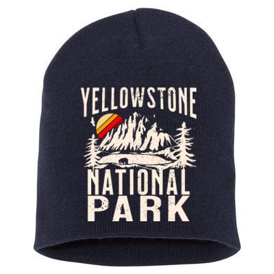 Vintage Retro Yellowstone National Park Short Acrylic Beanie