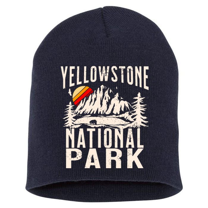 Vintage Retro Yellowstone National Park Short Acrylic Beanie