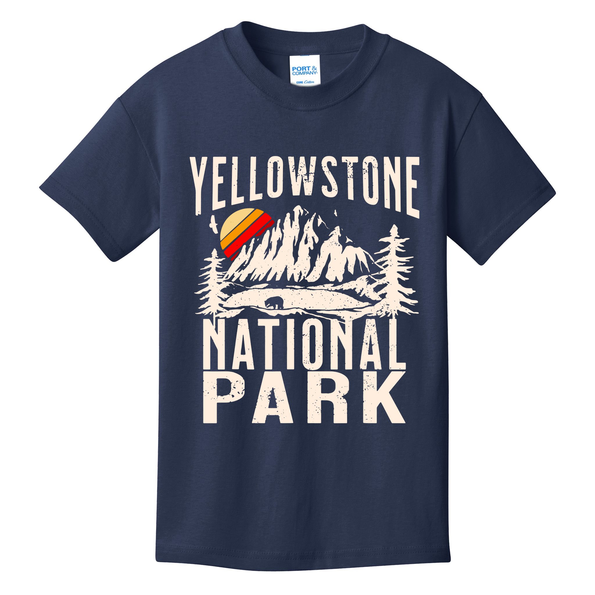 Vintage Retro Yellowstone National Park Kids T-Shirt