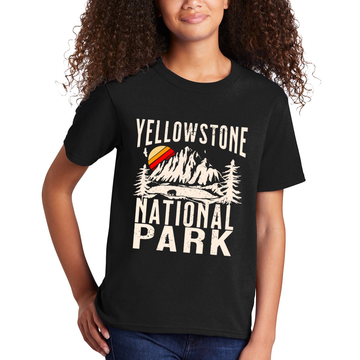 Vintage Retro Yellowstone National Park Kids T-Shirt