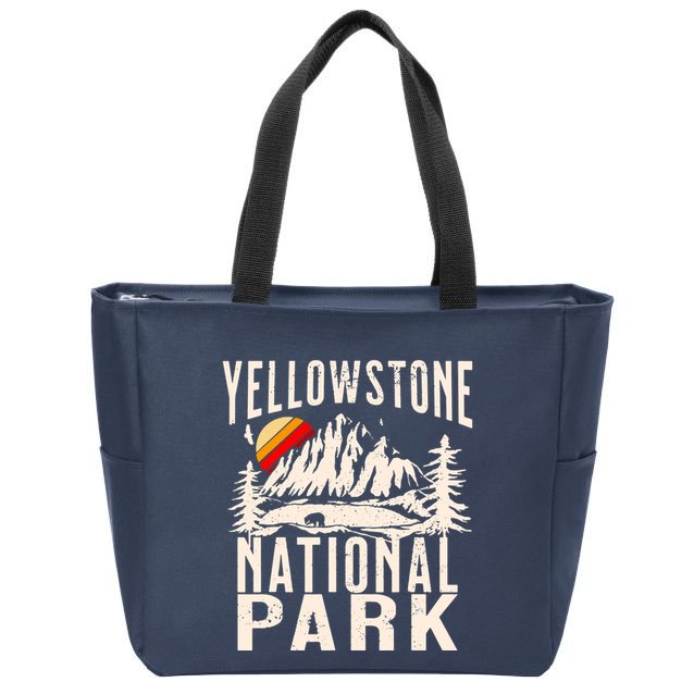 Vintage Retro Yellowstone National Park Zip Tote Bag