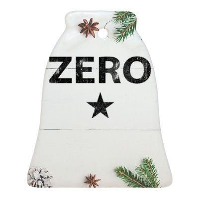 Vintage Rustic Zero Ceramic Bell Ornament