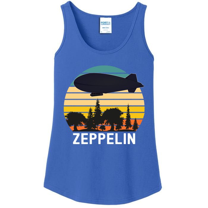 Vintage Retro Zeppelin Dirigible Airship Meaningful Gift Ladies Essential Tank