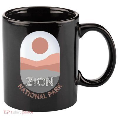 Vintage Retro Zion National Park Utah Arches Road Trip Tee Gift 11oz C Handle Ceramic Mug