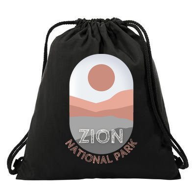 Vintage Retro Zion National Park Utah Arches Road Trip Tee Gift Drawstring Bag