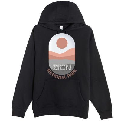 Vintage Retro Zion National Park Utah Arches Road Trip Tee Gift Premium Pullover Hoodie
