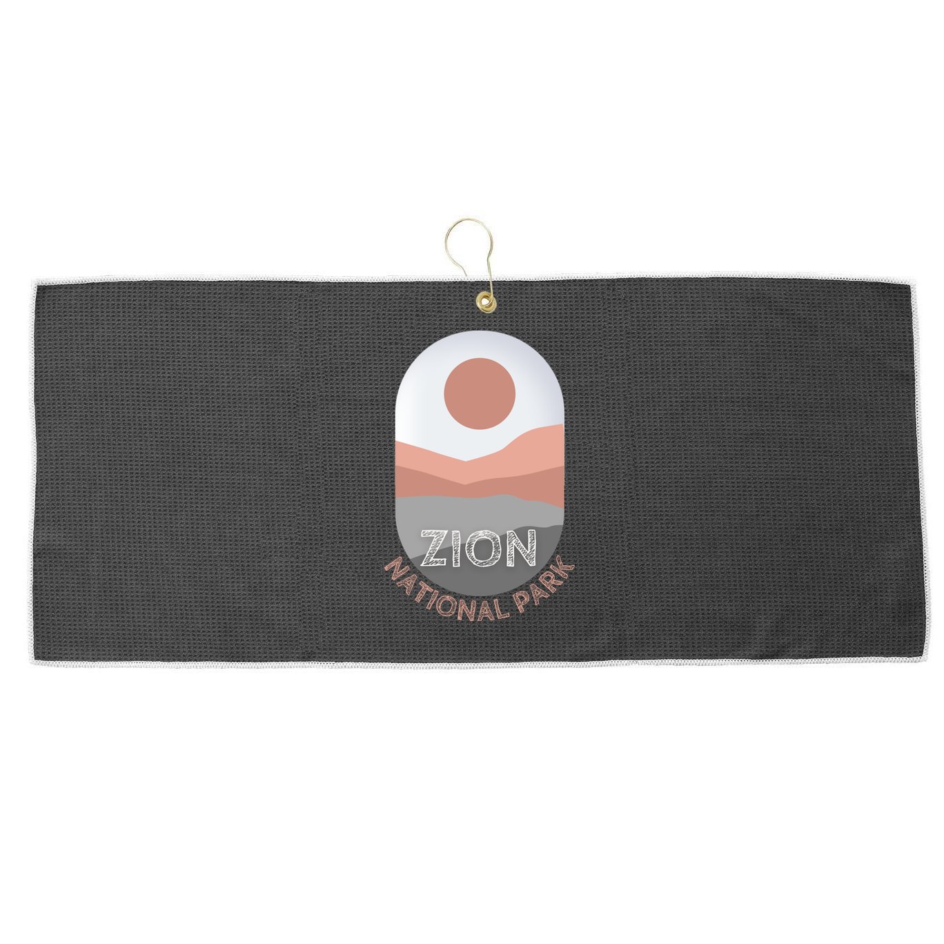 Vintage Retro Zion National Park Utah Arches Road Trip Tee Gift Large Microfiber Waffle Golf Towel