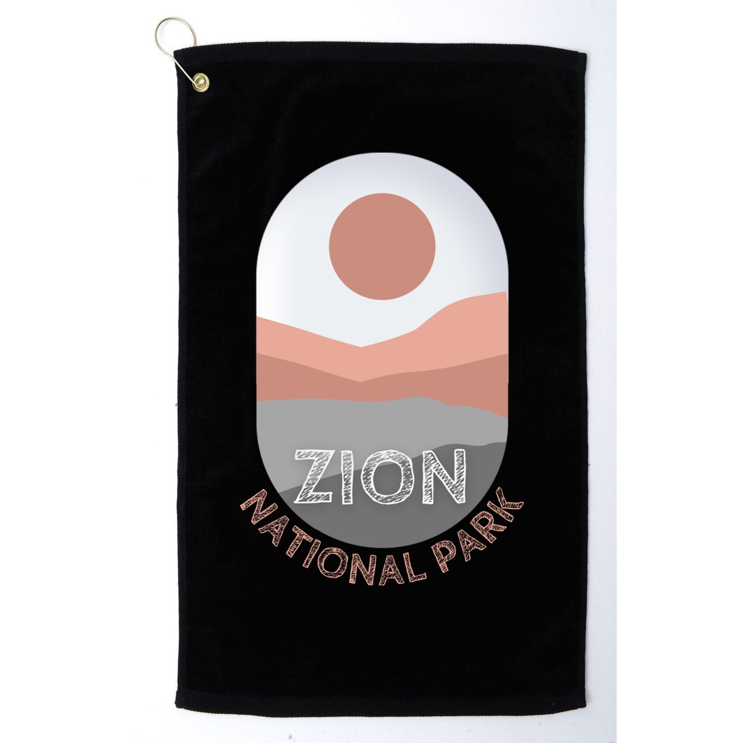 Vintage Retro Zion National Park Utah Arches Road Trip Tee Gift Golf Towel