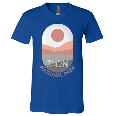 Vintage Retro Zion National Park Utah Arches Road Trip Tee Gift V-Neck T-Shirt