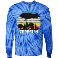 Vintage Retro Zeppelin  Dirigible Airship  Tie-Dye Long Sleeve Shirt