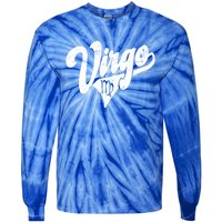 Virgo Retro Zodiac Astrology Horoscope Virgo Cool Gift Tie-Dye Long Sleeve Shirt