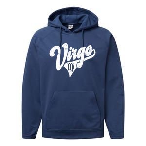 Virgo Retro Zodiac Astrology Horoscope Virgo Cool Gift Performance Fleece Hoodie