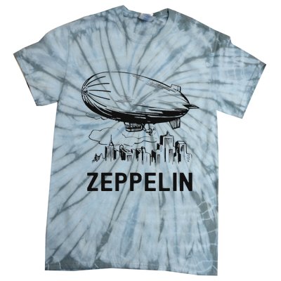 Vintage Retro Zeppelin Dirigible Airship Sketch Tie-Dye T-Shirt