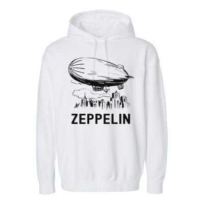Vintage Retro Zeppelin Dirigible Airship Sketch Garment-Dyed Fleece Hoodie