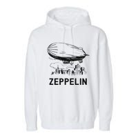 Vintage Retro Zeppelin Dirigible Airship Sketch Garment-Dyed Fleece Hoodie