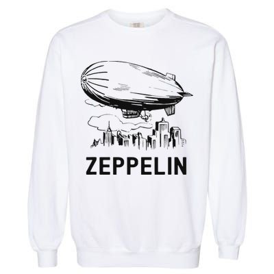 Vintage Retro Zeppelin Dirigible Airship Sketch Garment-Dyed Sweatshirt