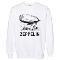 Vintage Retro Zeppelin Dirigible Airship Sketch Garment-Dyed Sweatshirt