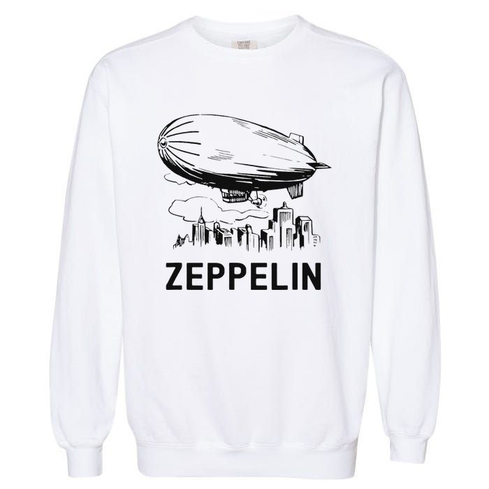 Vintage Retro Zeppelin Dirigible Airship Sketch Garment-Dyed Sweatshirt