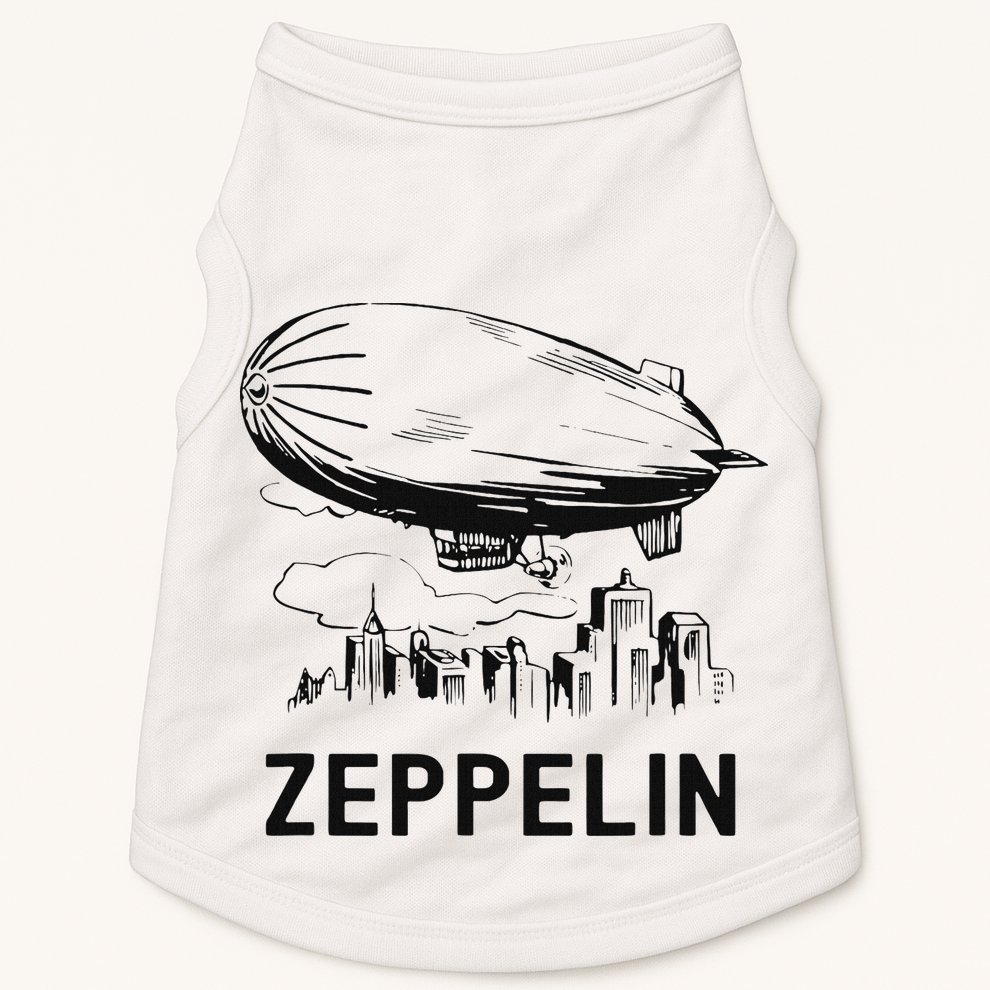 Vintage Retro Zeppelin Dirigible Airship Sketch Doggie Tank
