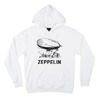 Vintage Retro Zeppelin Dirigible Airship Sketch Hoodie