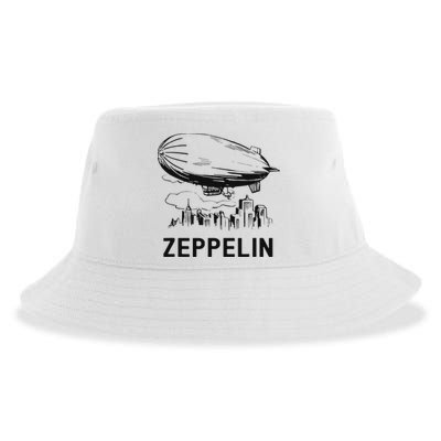 Vintage Retro Zeppelin Dirigible Airship Sketch Sustainable Bucket Hat