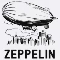 Vintage Retro Zeppelin Dirigible Airship Sketch Button