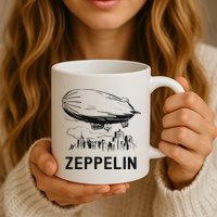 Vintage Retro Zeppelin Dirigible Airship Sketch Mug