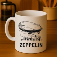 Vintage Retro Zeppelin Dirigible Airship Sketch Mug