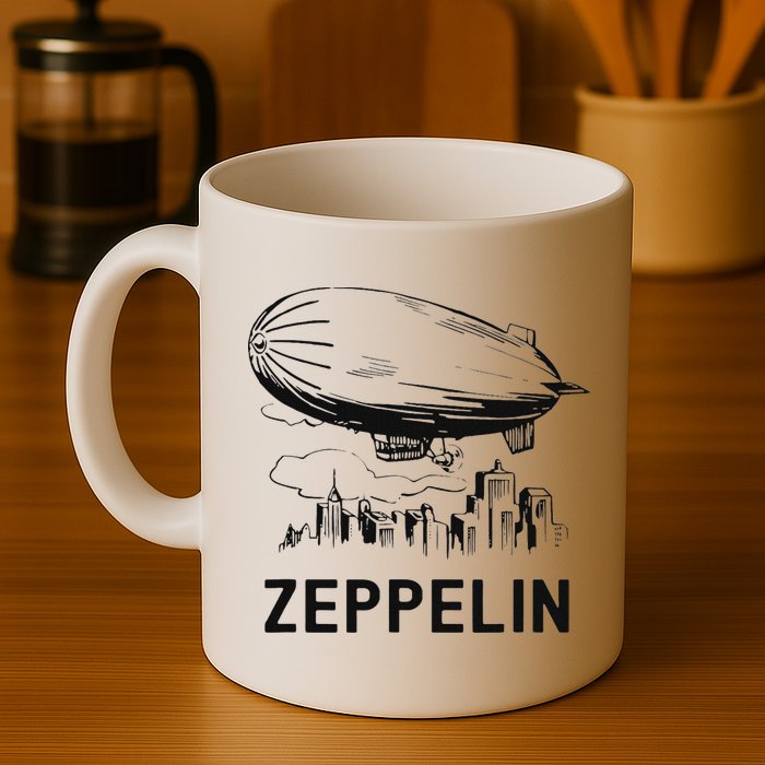 Vintage Retro Zeppelin Dirigible Airship Sketch Mug