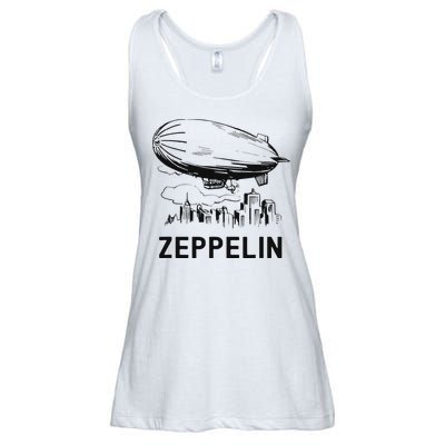 Vintage Retro Zeppelin Dirigible Airship Sketch Ladies Essential Flowy Tank