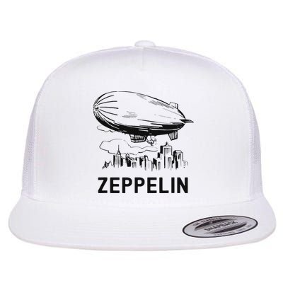 Vintage Retro Zeppelin Dirigible Airship Sketch Flatbill Hat