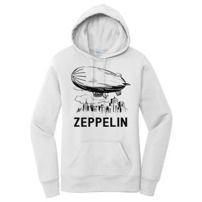 Vintage Retro Zeppelin Dirigible Airship Sketch Women's Pullover Hoodie