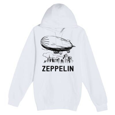 Vintage Retro Zeppelin Dirigible Airship Sketch Premium Pullover Hoodie