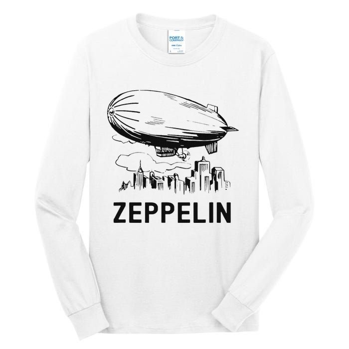 Vintage Retro Zeppelin Dirigible Airship Sketch Tall Long Sleeve T-Shirt