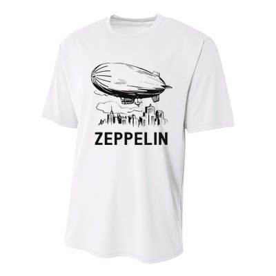 Vintage Retro Zeppelin Dirigible Airship Sketch Youth Performance Sprint T-Shirt
