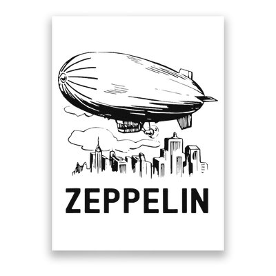 Vintage Retro Zeppelin Dirigible Airship Sketch Poster