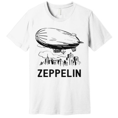 Vintage Retro Zeppelin Dirigible Airship Sketch Premium T-Shirt