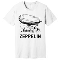 Vintage Retro Zeppelin Dirigible Airship Sketch Premium T-Shirt