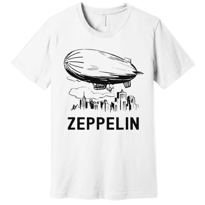 Vintage Retro Zeppelin Dirigible Airship Sketch Premium T-Shirt