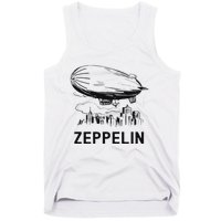 Vintage Retro Zeppelin Dirigible Airship Sketch Tank Top