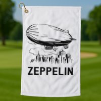 Vintage Retro Zeppelin Dirigible Airship Sketch Golf Towel