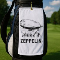 Vintage Retro Zeppelin Dirigible Airship Sketch Golf Towel