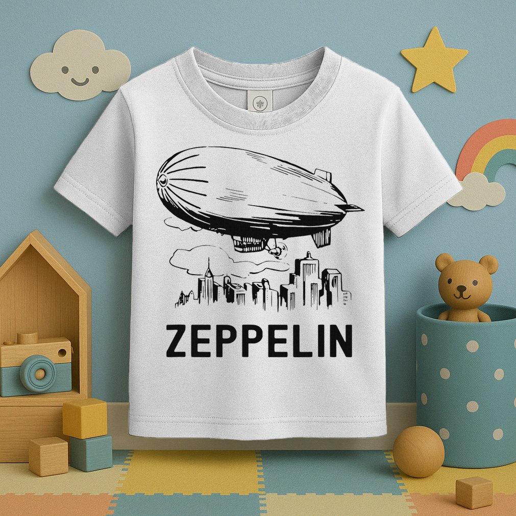 Vintage Retro Zeppelin Dirigible Airship Sketch Toddler T-Shirt