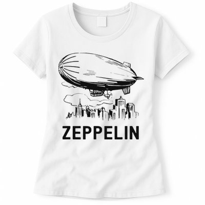 Vintage Retro Zeppelin Dirigible Airship Sketch Womens T-Shirt