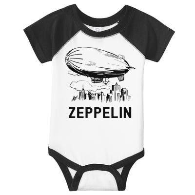 Vintage Retro Zeppelin Dirigible Airship Sketch Infant Baby Jersey Bodysuit