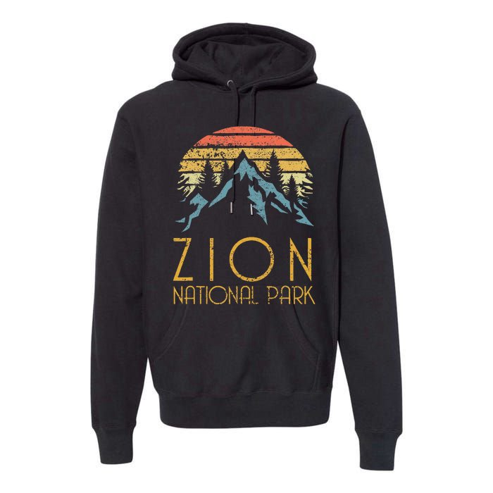 Vintage Retro Zion National Park Utah Premium Hoodie