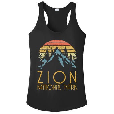 Vintage Retro Zion National Park Utah Funny Gift Ladies PosiCharge Competitor Racerback Tank