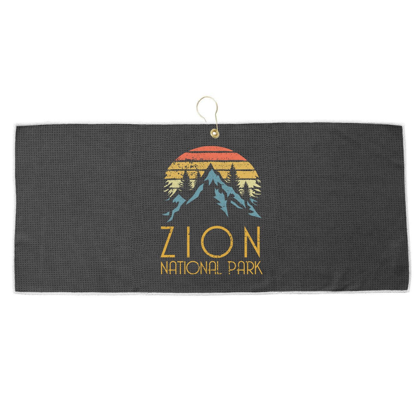 Vintage Retro Zion National Park Utah Funny Gift Large Microfiber Waffle Golf Towel