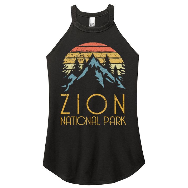 Vintage Retro Zion National Park Utah Funny Gift Women's Perfect Tri Rocker Tank